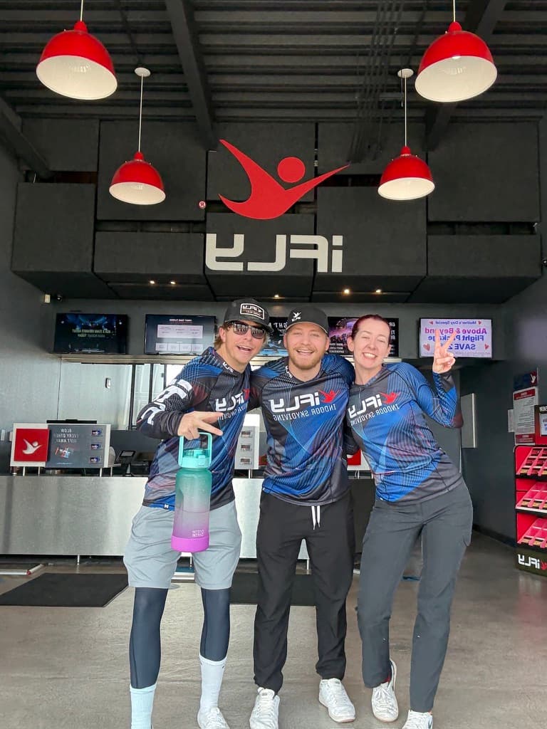 iFly tunnel crew hanging out